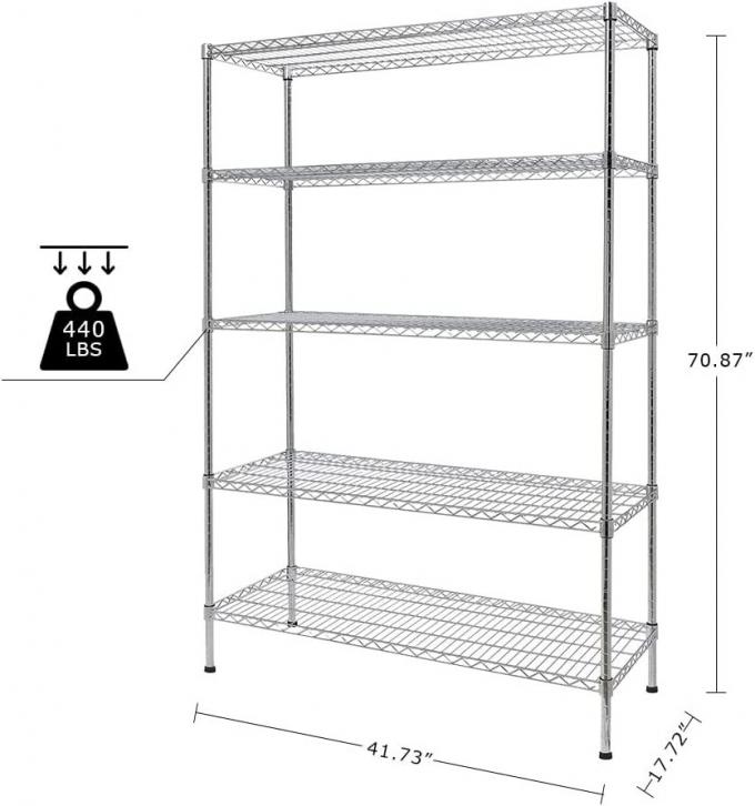 Rk Bakeware الصين الخدمات الغذائية التجارية سقف الأسلاك المعدنية الثقيلة التخزين رف وحدة رف للمطبخ 4