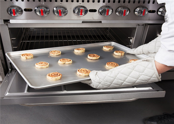 RK Bakeware الصين خدمة الغذاء NSF الحجم الكامل الألومنيوم غير اللصق طاسة الخبز / ألومنيوم ورقة وعاء سلك في الحافة ، 13 X 18