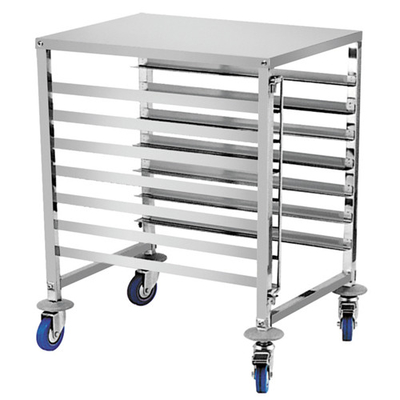 RK Bakeware China-6 Pan End Load Undercounter Work Top Sheet / Bun Pan Rack مع قنوات جانبية