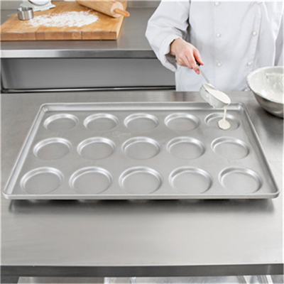 RK Bakeware الصين 3 بوصة المزجج الألمنيوم الصلب همبرغر كعكة صينية الخبز