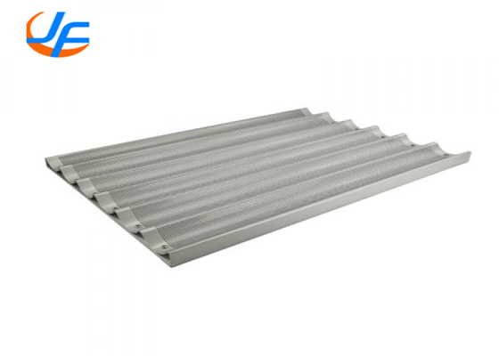 RK Bakeware الصين 6 فلوتات ألومنيوم باغيت بان 18 &quot;× 26&quot; زجاجية