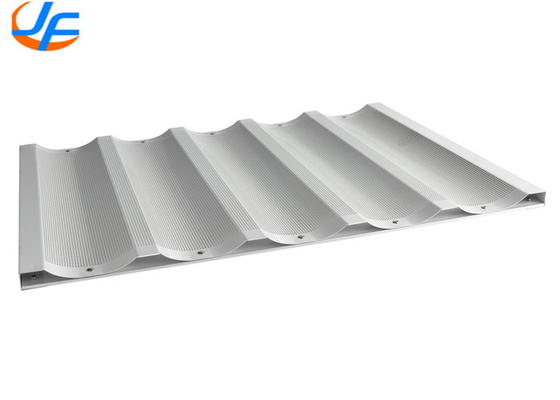 RK Bakeware الصين 6 فلوتات ألومنيوم باغيت بان 18 &quot;× 26&quot; زجاجية