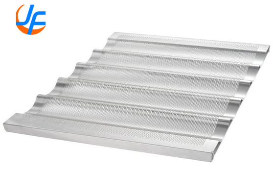 RK Bakeware الصين 6 فلوتات ألومنيوم باغيت بان 18 &quot;× 26&quot; زجاجية