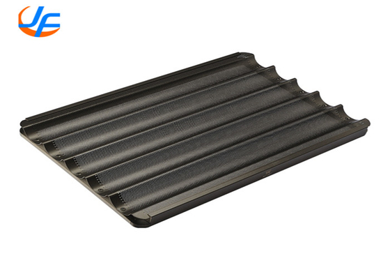 RK Bakeware الصين الخدمات الغذائية 5 فتحات الخزف الألومنيوم باغيت بطاقة الخبز الفرنسية