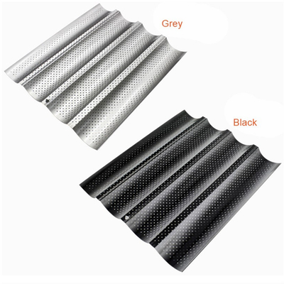 RK Bakeware الصين الخدمات الغذائية NSF القوالب الثلاثية المثقوبة باغيت طاسة الخبز الفرنسية