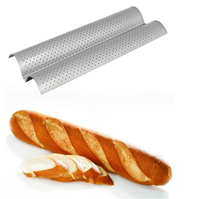 RK Bakeware الصين الخدمات الغذائية NSF القوالب الثلاثية المثقوبة باغيت طاسة الخبز الفرنسية