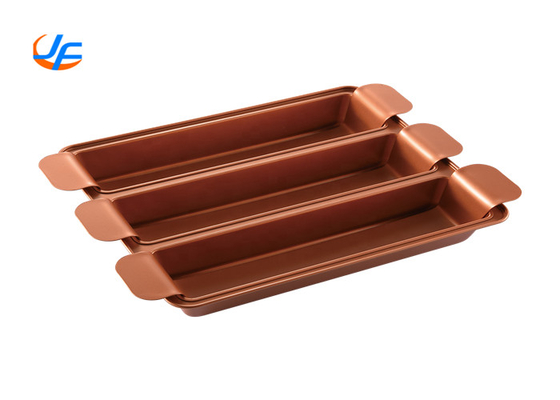 RK Bakeware الصين الخدمات الغذائية NSF Telfon معطف ألومنيوم خبز المقلاة بولمان ثلاثة كوب خبز المقلاة النحاس Trisagna