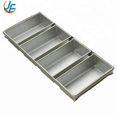 RK Bakeware China- 4 Strap Silicone Glazed Aluminum Loaf Pans/Pullman Pan طاس الخبز مجموعة طاس الخبز كيك طاس الخبز