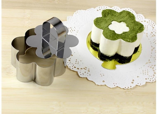 RK Bakeware الصين خدمة الطعام NSF 304 فولاذ المقاوم للصدأ حلقة كعكة زهرة، حلقة معجنات جميلة القوالب تخصيص الحجم