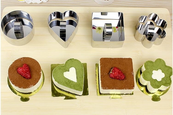 RK Bakeware الصين Foodservice NSF الحلوى الدائرية حلقات الكعكة من الفولاذ المقاوم للصدأ لون فضي