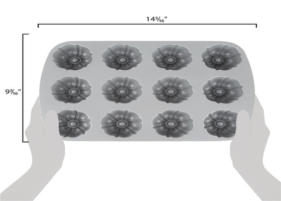 RK Bakeware China Foodservice NSF 12 Compartment Bundtlette ألومنيوم كعكة الكعك الصف التجاري