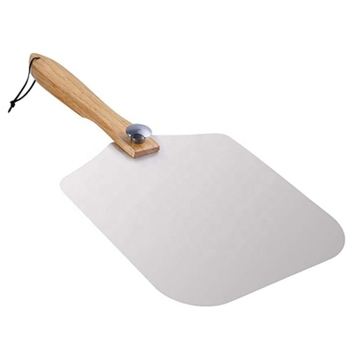 12&quot;X14&quot;X25&quot; أدوات البيتزا الألومنيوم طلاء بيتزا قشر بيتزا قابلة للطي مع مقبض البلوط