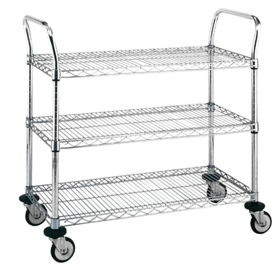 RK Bakeware China Foodservice 18&quot; X 24&quot; X 38&quot; مترو ثلاثة رفات عربة الاستخدام الثقيلة الفولاذ المقاوم للصدأ