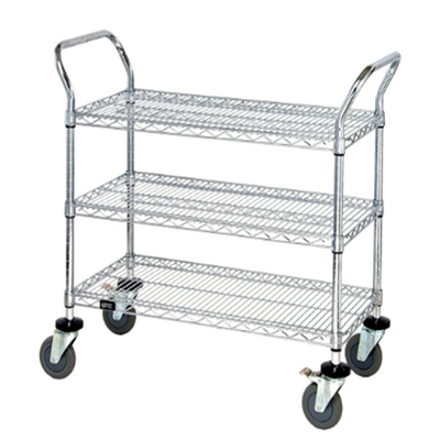 RK Bakeware China Foodservice 18&quot; X 24&quot; X 38&quot; مترو ثلاثة رفات عربة الاستخدام الثقيلة الفولاذ المقاوم للصدأ