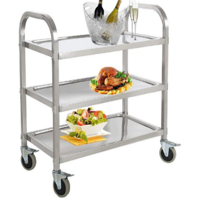 RK Bakeware China Foodservice NSF Winco Suc-30 عربة الطعام من الفولاذ المقاوم للصدأ ذات 3 مستويات