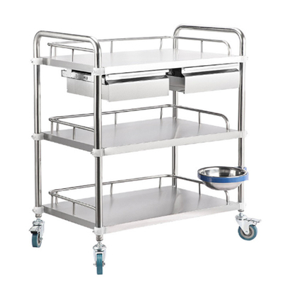 RK Bakeware الصين المستشفى الطبي الملابس عربة الفولاذ المقاوم للصدأ عربة جراحية مع الأدراج