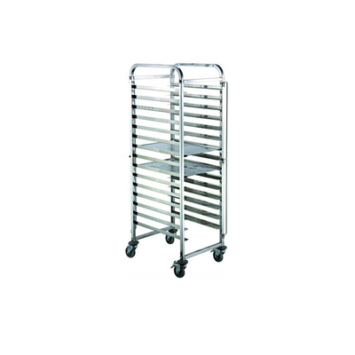 Rk Bakeware China-Z Frame 20 Pan End Load Stainless Steel Nesting Trolley Bun Sheet Pan Rack - تم تجميعه