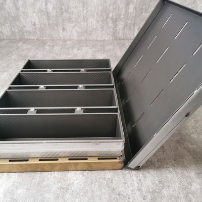 صينية خبز رغيف غير قابلة للالتصاق 590 * 393 * 83 مم 4 مربعات من الألومنيوم